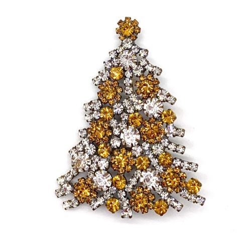 Weihnachtsbaum Brosche Kristall | groß 2