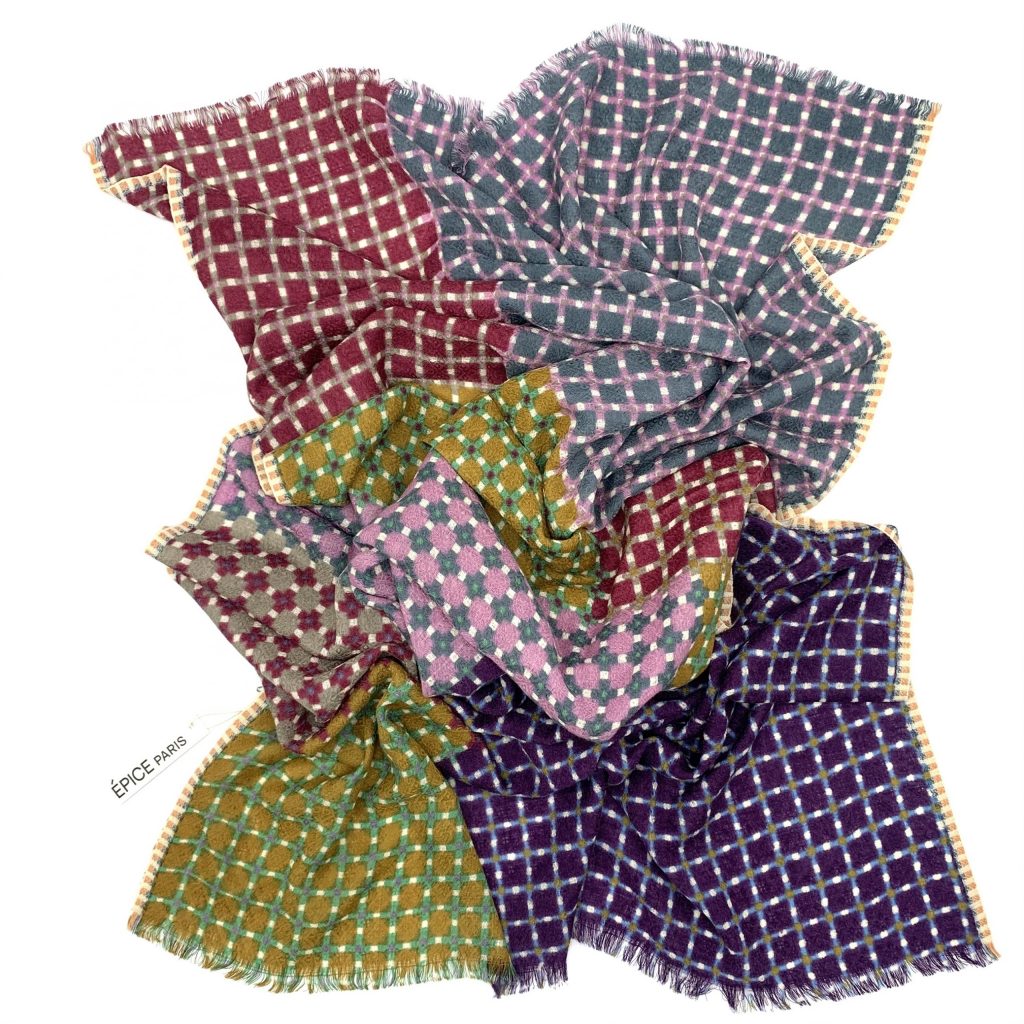 Epice Paris - Schaltuch - Wolle - gold - violett