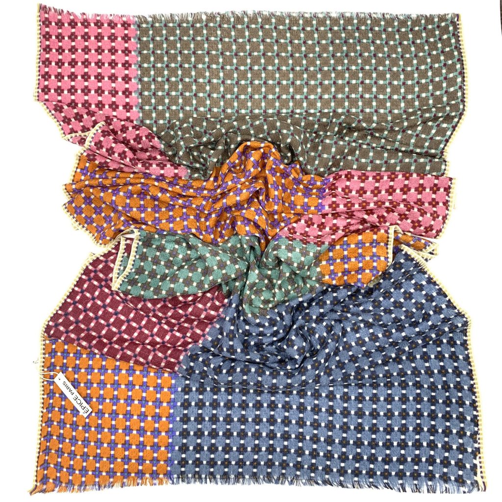 Epice Paris - Schaltuch - Wolle - orange - blau