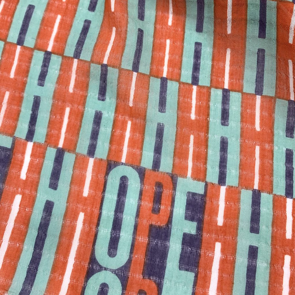 Epice Paris - Tuch - Baumwolle - orangerot - pastelgrün