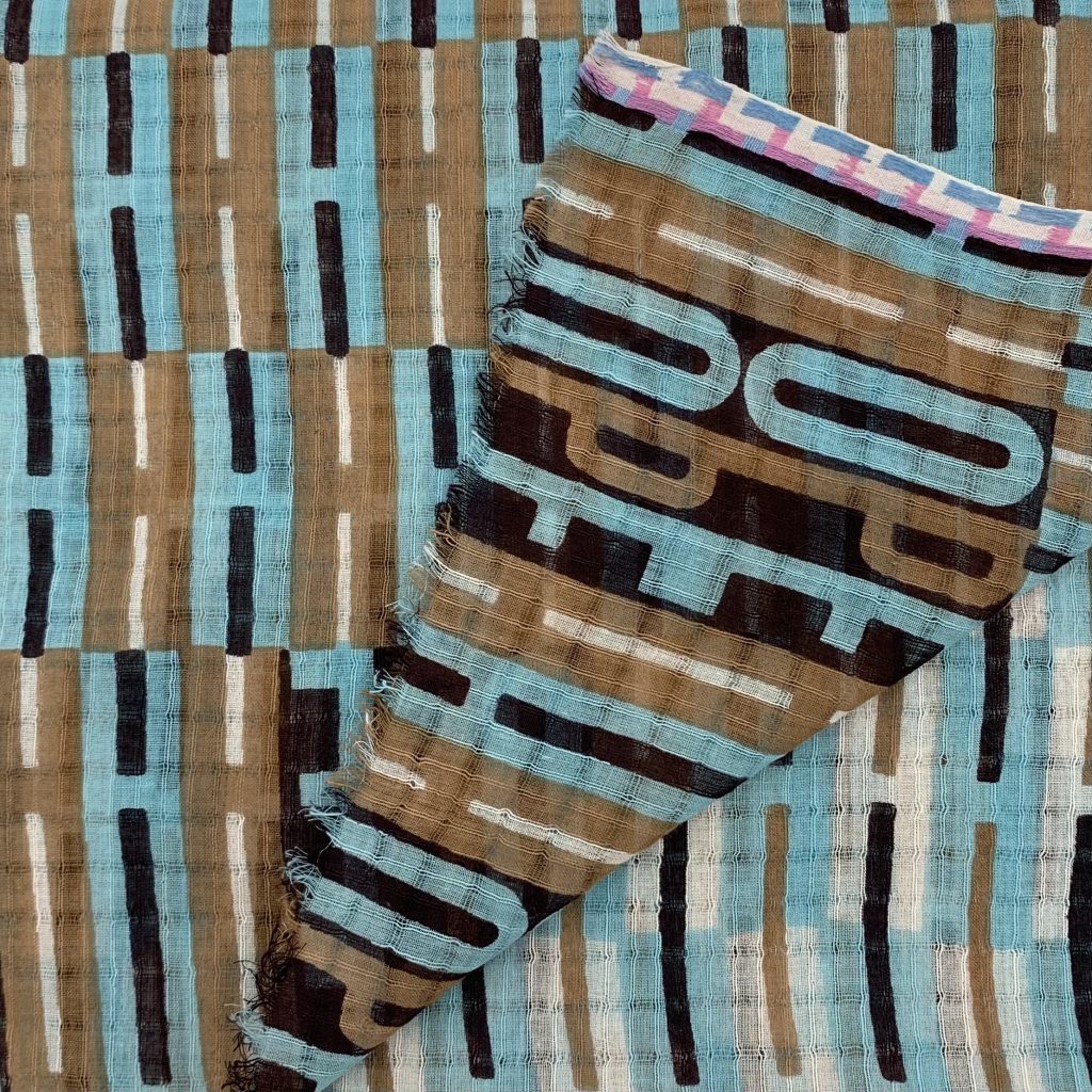 Epice Paris - Tuch - Baumwolle - sand - hellblau