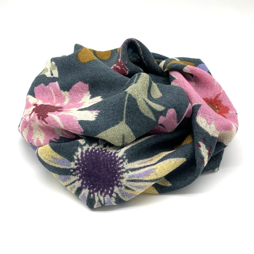 Epice Paris - Tuch Wolle Flowers - pine