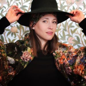 Epice Paris - Wolltuch Blumen dunkeloliv