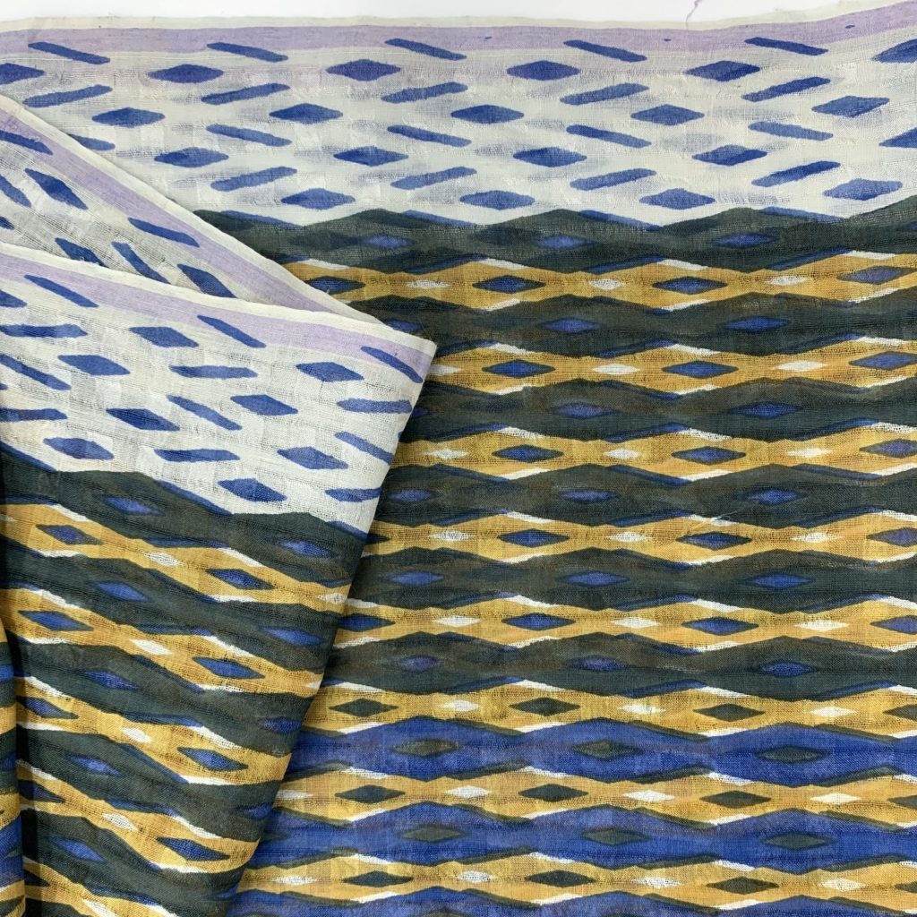 Seidentuch Rauten | indigo