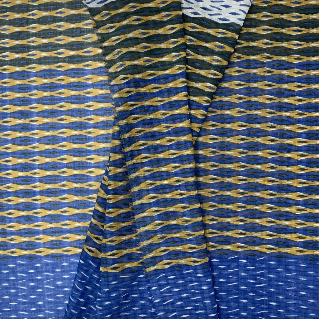 Seidentuch Rauten | indigo