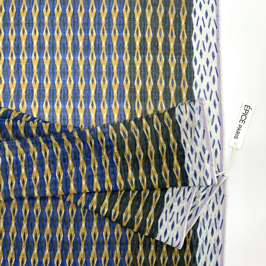 Seidentuch Rauten | indigo