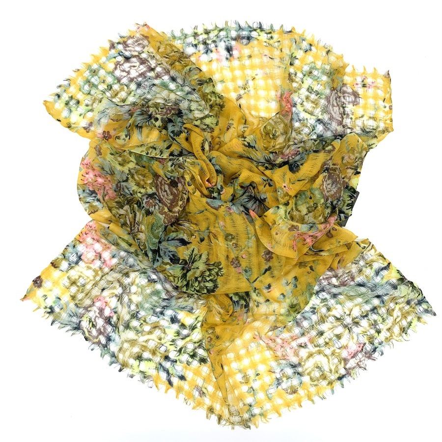Epice Paris - Wolltuch Blumen gelb