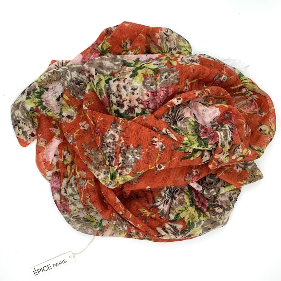 Epice Paris - Wolltuch Blumen rot