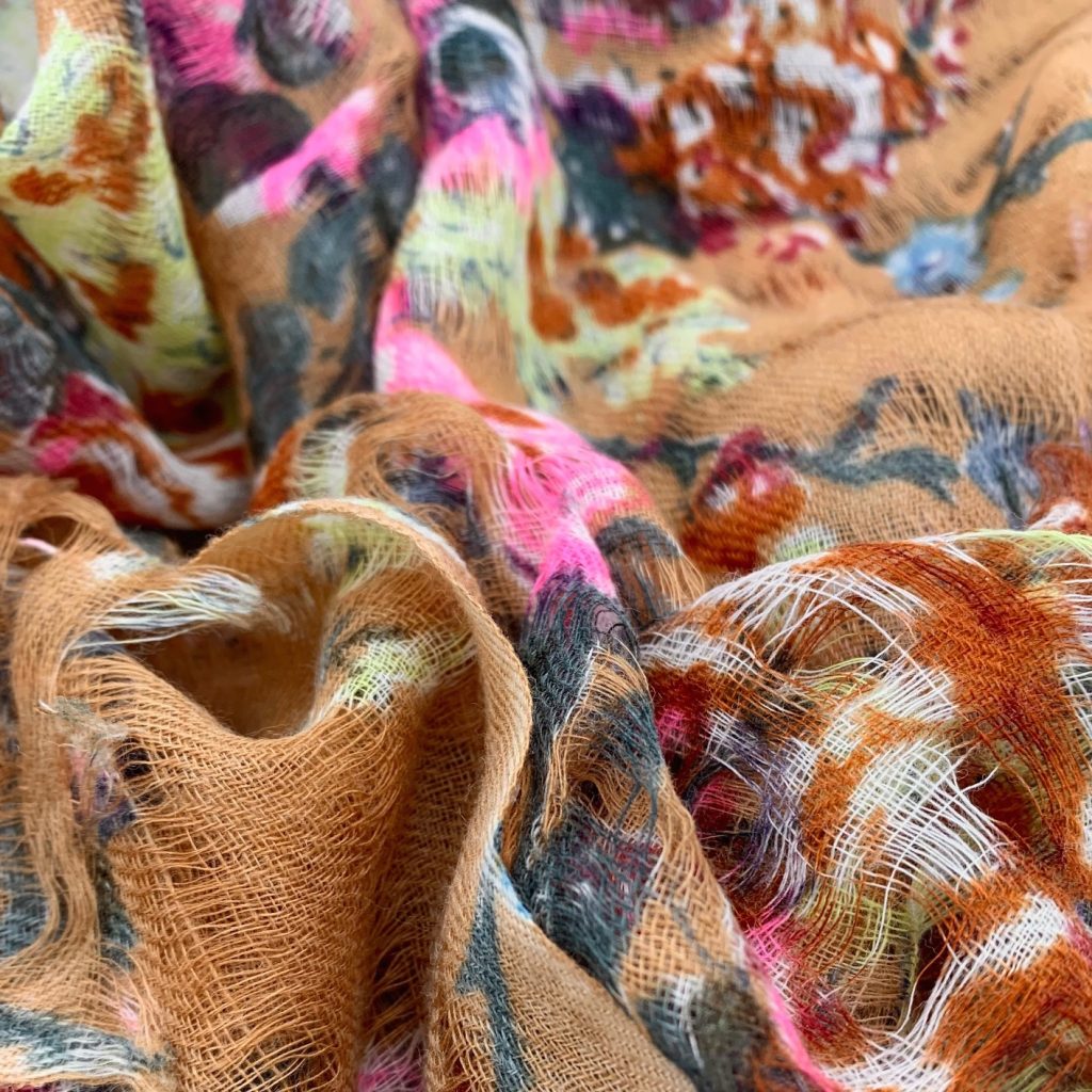 Epice Paris - Wolltuch Blumen toffee