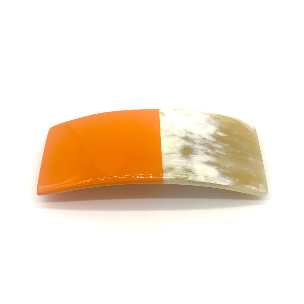 Haarspange Büffelhorn orange
