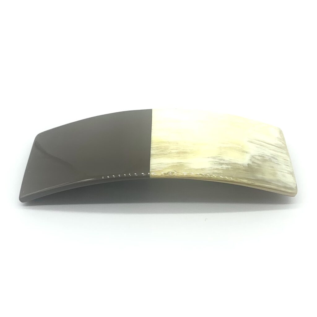 Haarspange Büffelhorn taupe