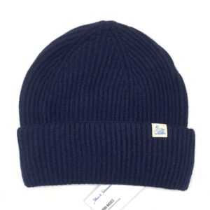 Merz b. Schwanen - Mütze Wolle Seide Kaschmir - navy