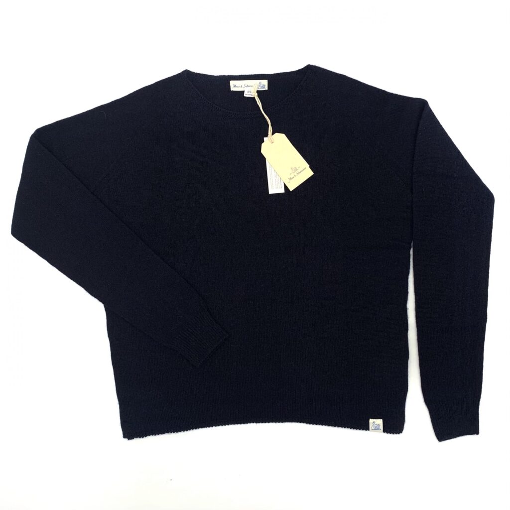 Merz b. Schwanen - Pullover Wolle Seide Kaschmir - dark navy