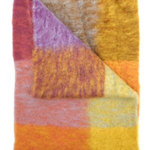 Mantas Ezcaray - Wolldecke Mohair Quadros - gelb