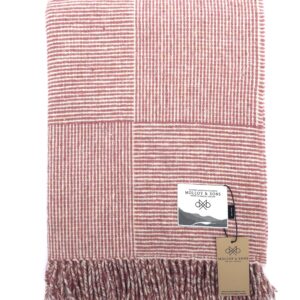 Molloy and Sons - Wolldecke - pink weiß