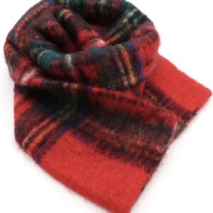 Warmer Mohairschal in rotem Tartan