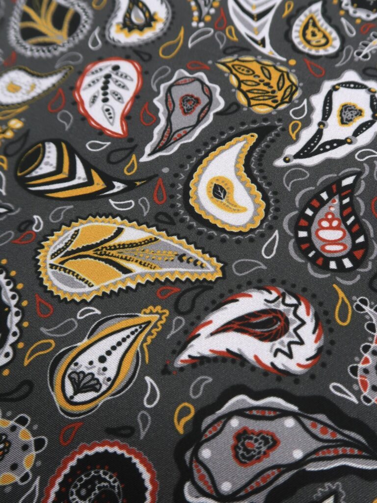 Detail Paisley grau gelb