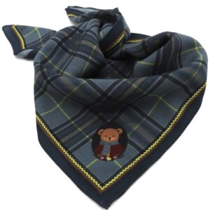 Tartan bandana in Wolle und Seide, made in France