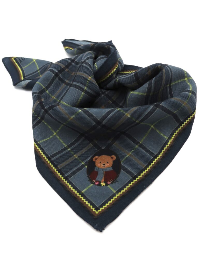 Tartan bandana in Wolle und Seide, made in France