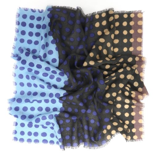 Feines Tuch in Wolle, Kaschmir und Seide mit Polkadots und Streifen
