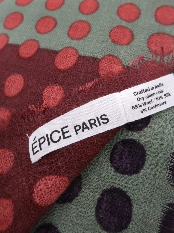 Handgewebtes Wolltuch mit Punkten von Épice Paris