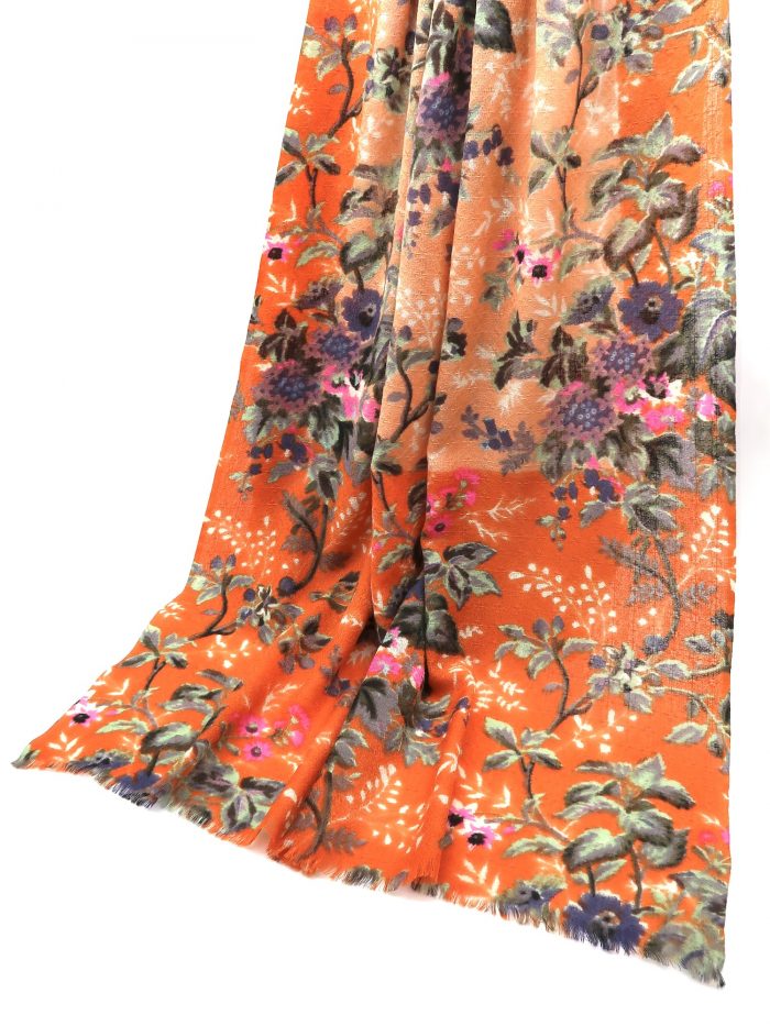 Feines Wolltuch in 100% Wolle in orange