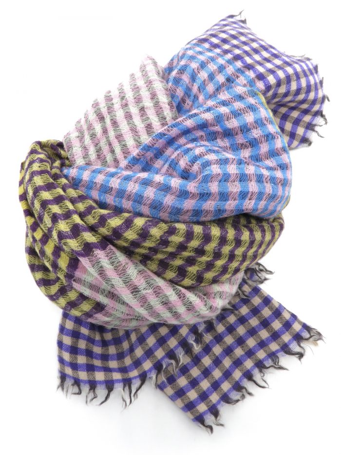 Épice Paris - Wolltuch Karo 68x200 - rosa – Bild 3