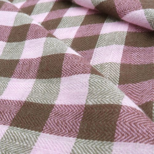 Wolltuch in Vichy Karo in rose und salbei