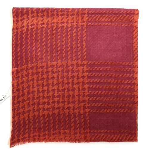 Feines Wolltuch in rot im Tweed-Look