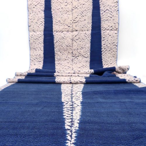 Großes Tuch in Indigo-Batik, handgemacht in Bangladesh