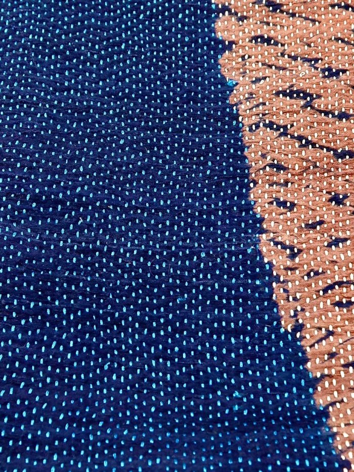 Detailaufnahme des handgemachten Quilts