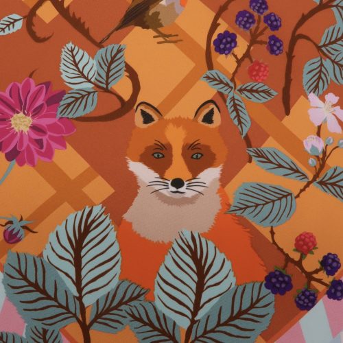 Seidentuch mit dem Motiv „Fuchs im Herbst“