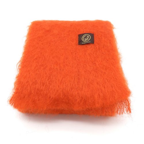 Schal aus Mohair in orangerot