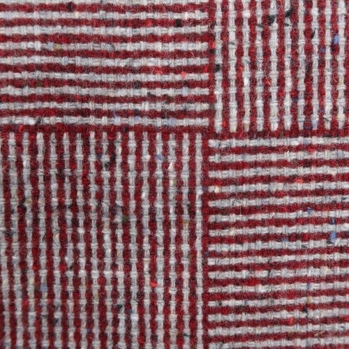 Detail-Wolldecke Basket in bordeaux und grau von Molloy and Sons