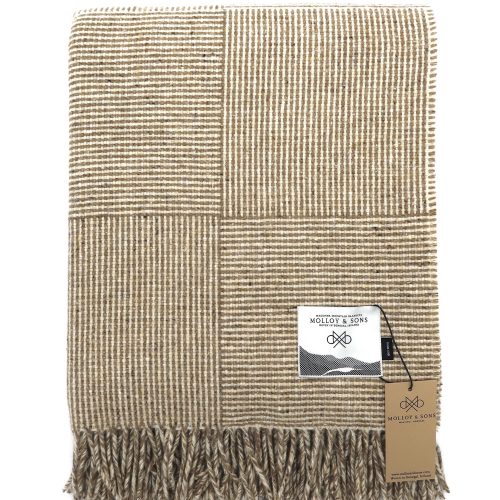 Wolldecke Basket in camel und weiß von Molloy and Sons